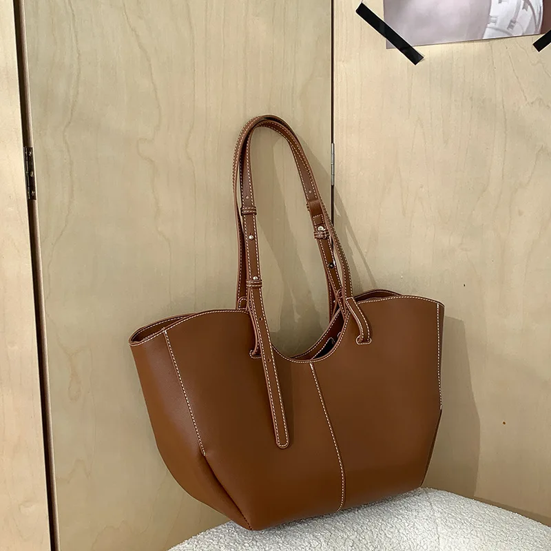 Luxury Bags Reseller - กระเป๋าถือสตรีวินเทจขนาดใหญ่ความจุแบบพกพาช้อปปิ้งไหล่กระเป๋า PU หนังสุภาพสตรี Commuter Underarm Totes