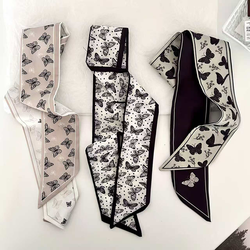 ผ้าพันคอไหมขนาดเล็ก ลายผีเสื้อ - Luxury Bags Reseller บทวิจารณ์และราคา