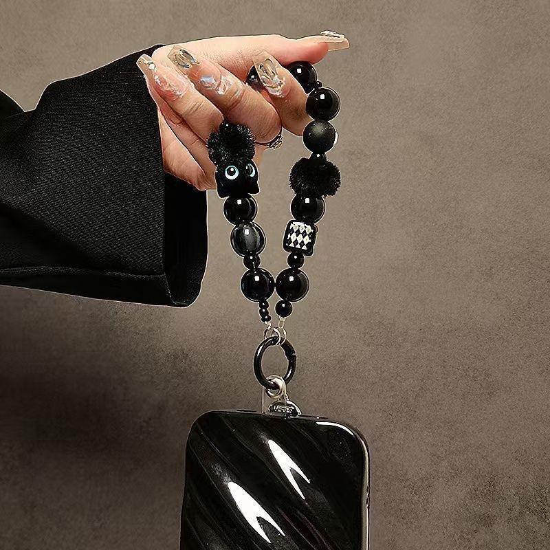 สายคล้องมือถือรูปแมวขนฟูสีดำสุ - Luxury Bags And Accessories บทวิจารณ์และราคา