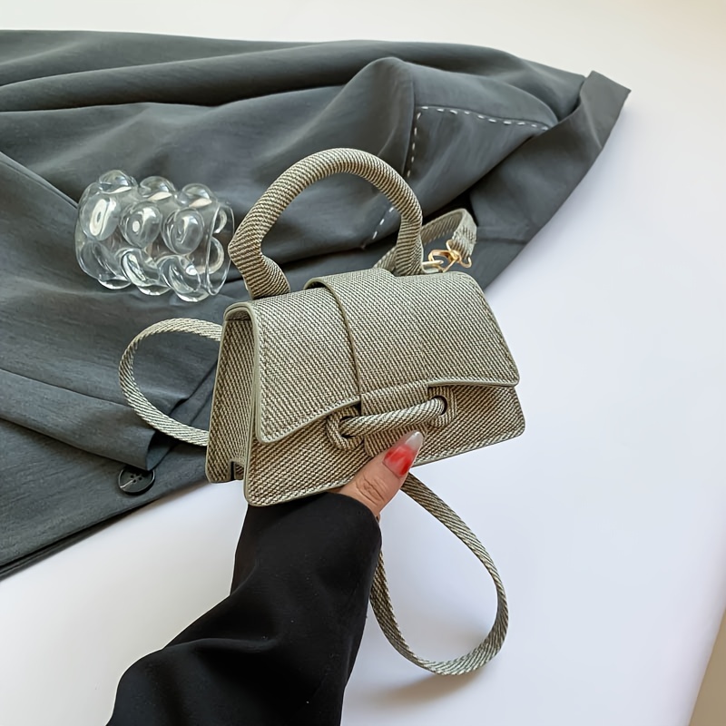 กระเป๋าถือสตรีแฟชั่นแบบทอขนาดเ - Structured Handbag Top Handle บทวิจารณ์และราคา