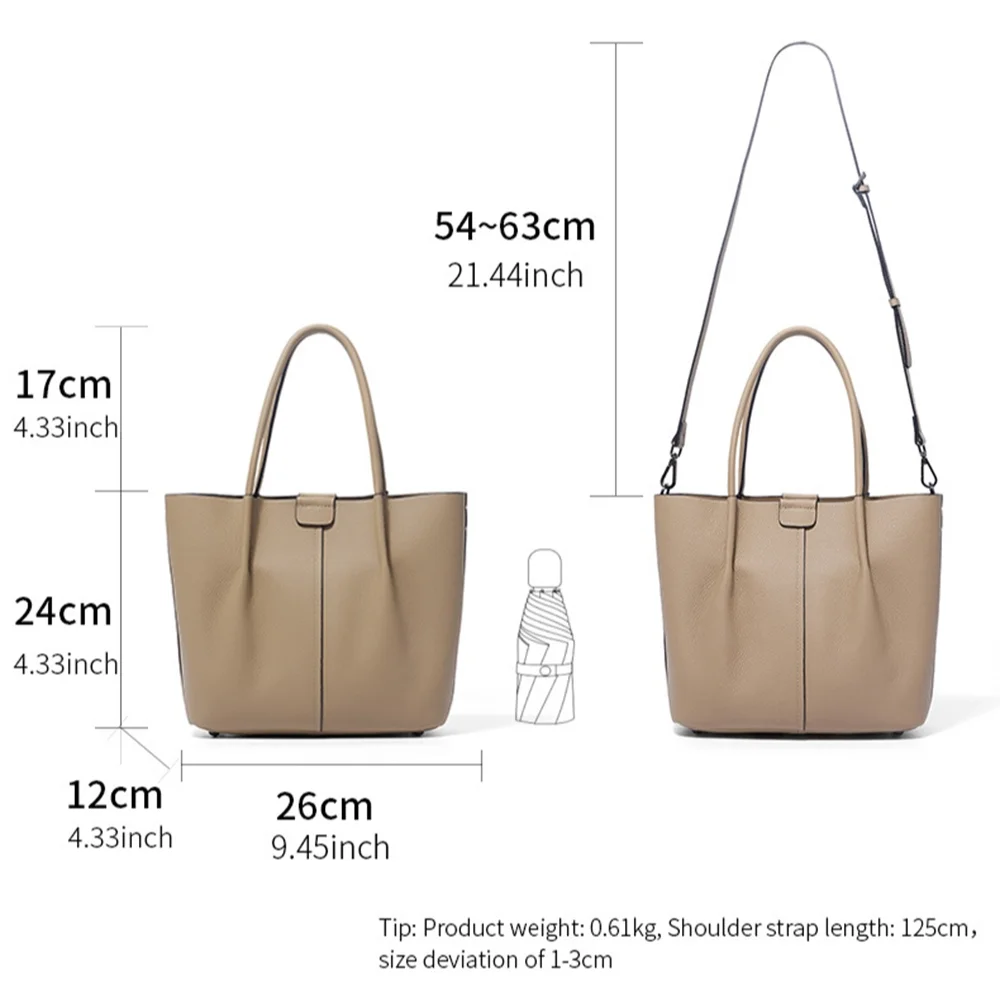 กระเป๋าสะพายไหล่หนังแท้คุณภาพส - Structured Handbag Top Handle บทวิจารณ์และราคา