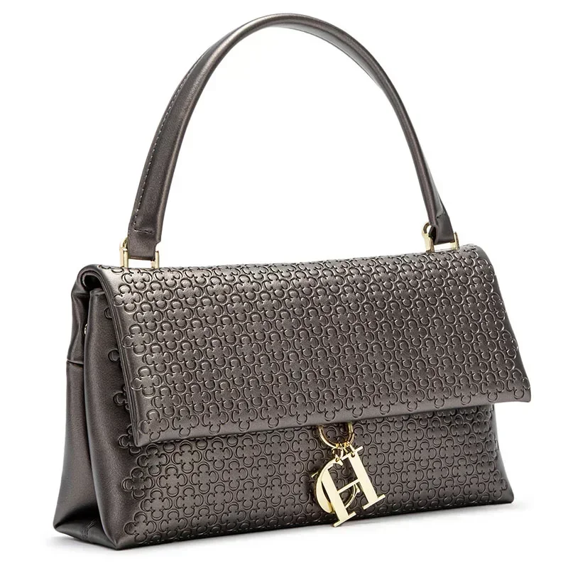 กระเป๋าถือสุดหรู ปั๊มลายโมโนแก - Structured Handbag Top Handle บทวิจารณ์และราคา