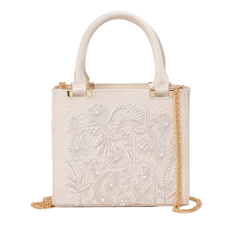 กระเป๋าถือปักลายมุกสไตล์วินเทจ - Structured Handbag Top Handle บทวิจารณ์และราคา