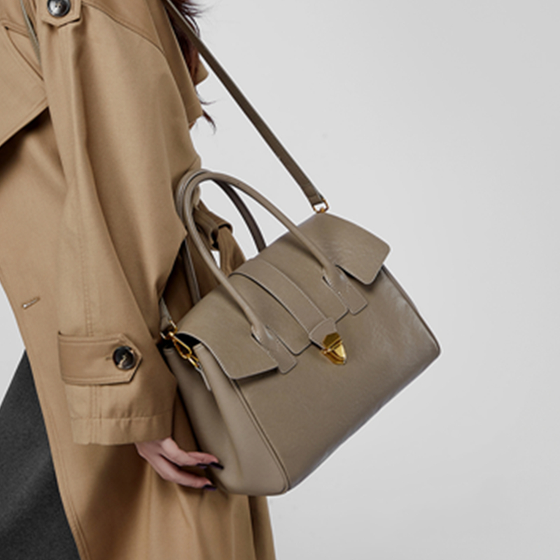 กระเป๋าถือหนังแท้ BURMINSA สำห - Structured Handbag Top Handle บทวิจารณ์และราคา